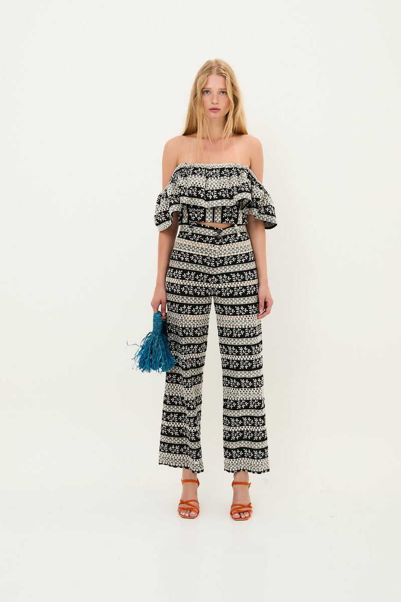 Pantalon Bruno Bordures Noir