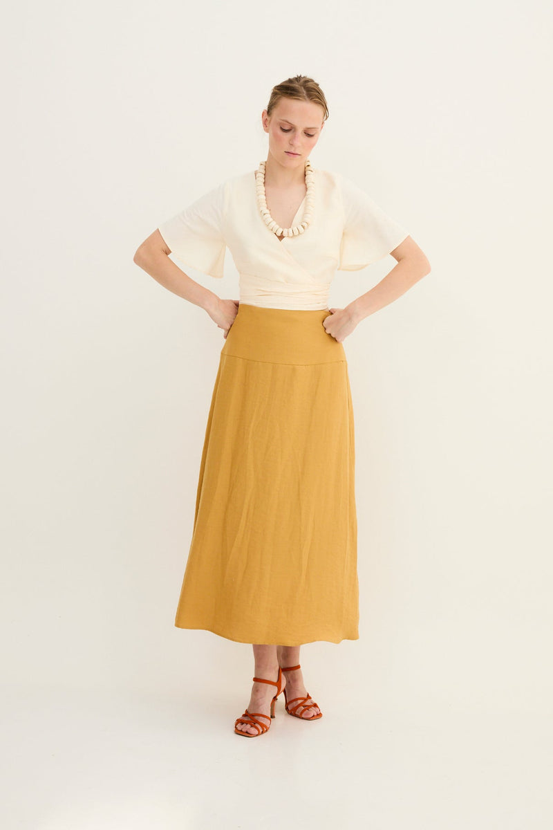 Blouse Éventail Jade Écru