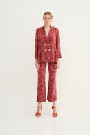 Pantalon Crop Palmes Sienne