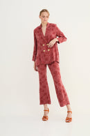 Pantalon Crop Palmes Sienne