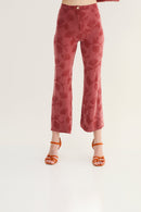 Pantalon Crop Palmes Sienne