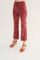 Pantalon Crop Palmes Sienne