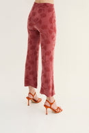 Pantalon Crop Palmes Sienne