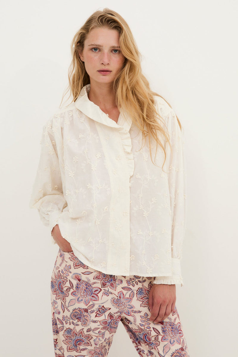 Blouse Maribel Fleuri Écru