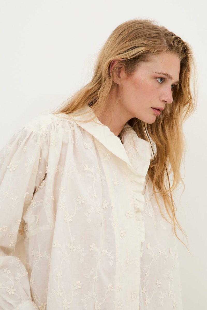 Blouse Maribel Fleuri Écru