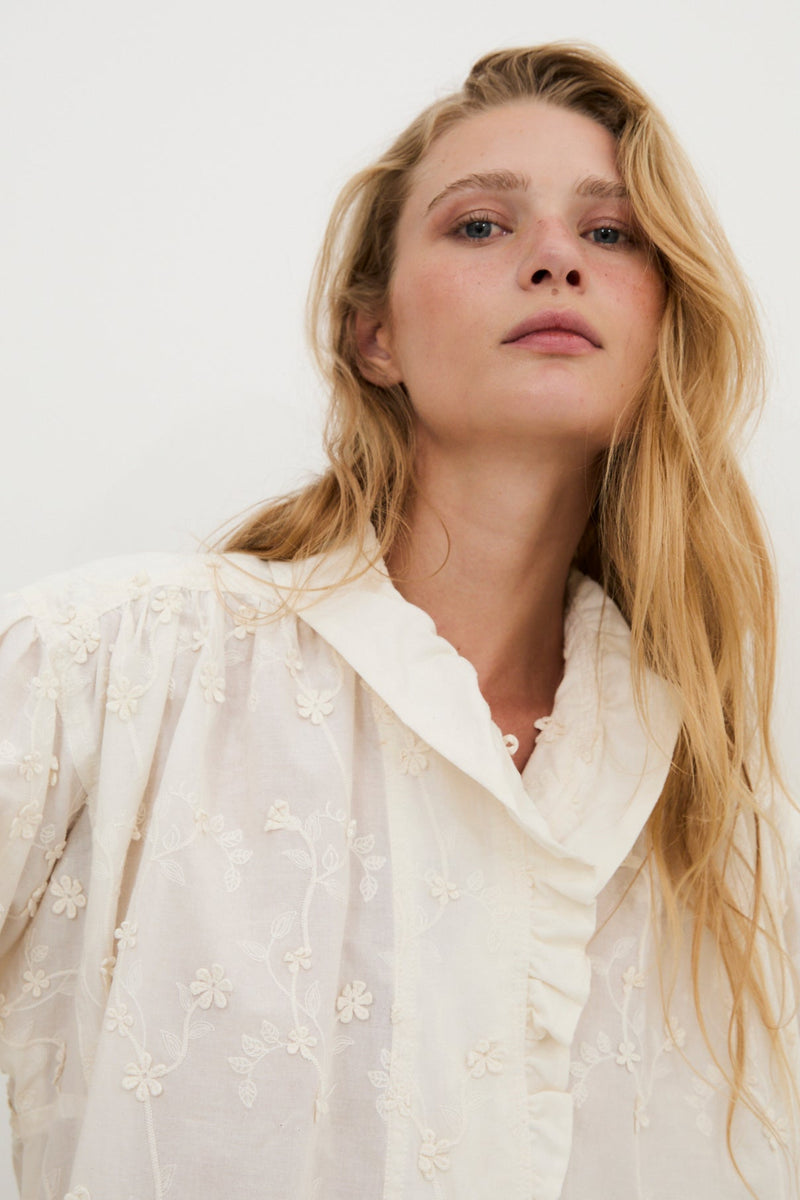 Blouse Maribel Fleuri Écru