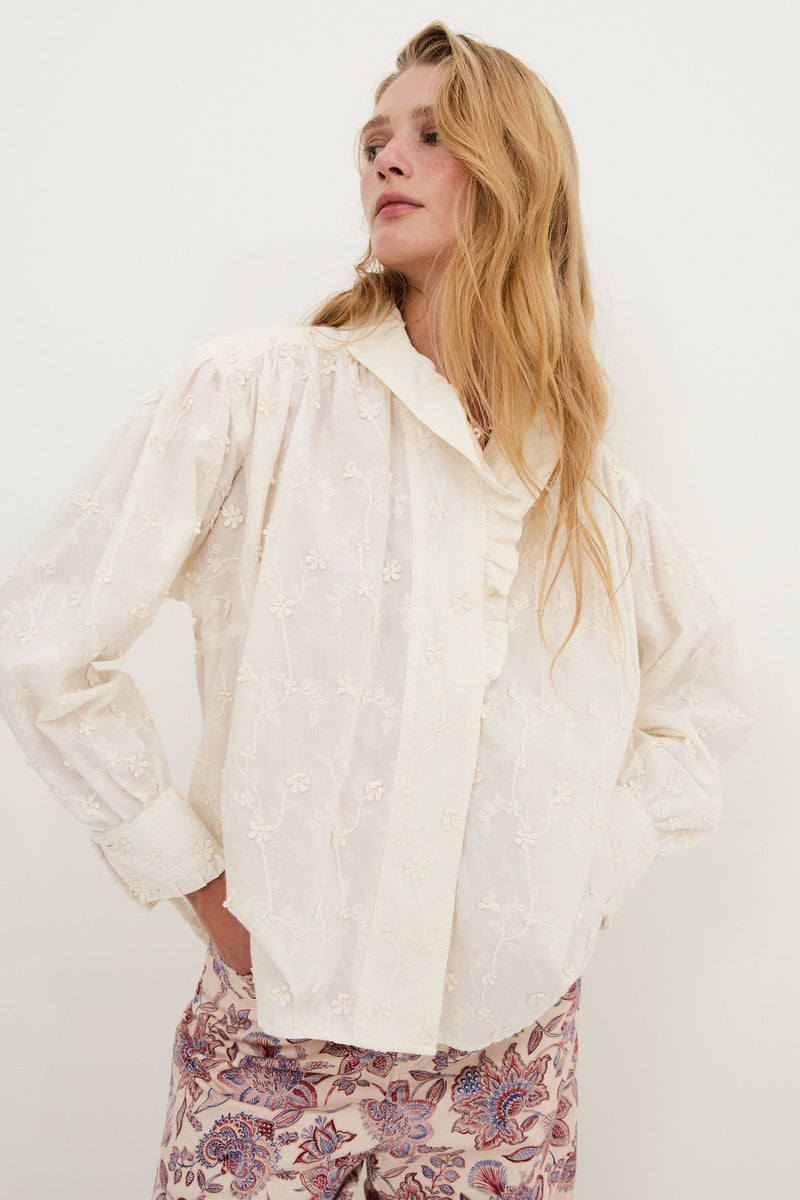 Blouse Maribel Fleuri Écru