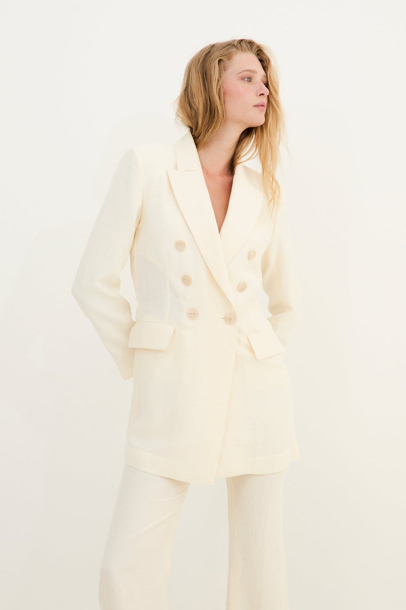 Veste Croisée Jade Écru