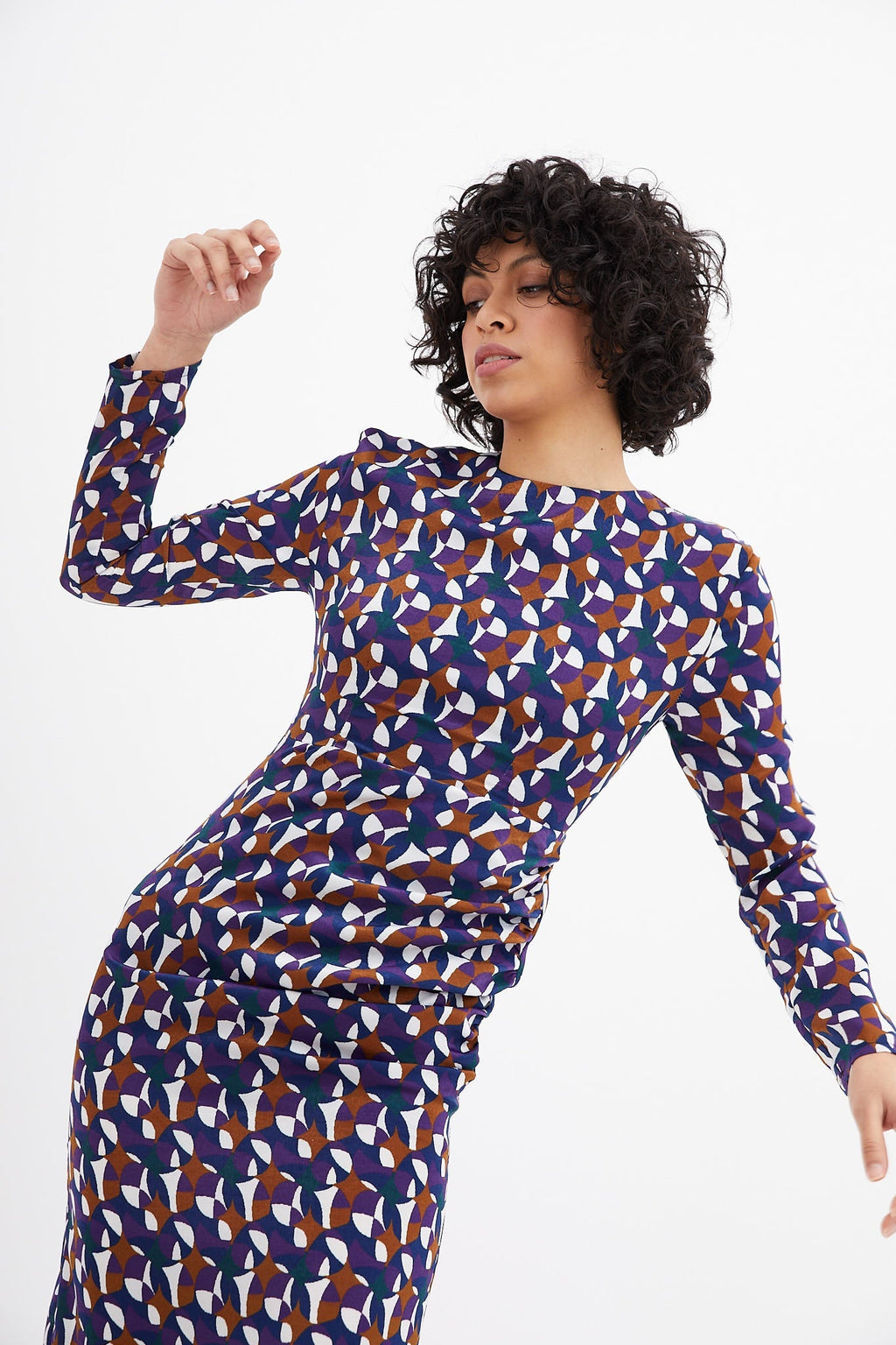 Vestido Beky Midi Circo Morado