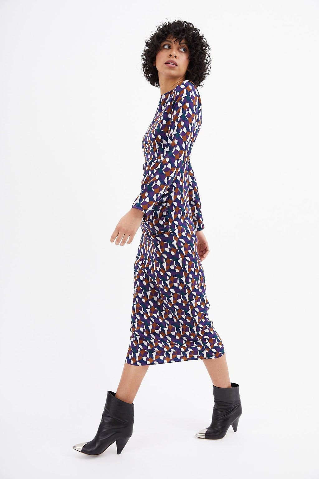 Vestido Beky Midi Circo Morado