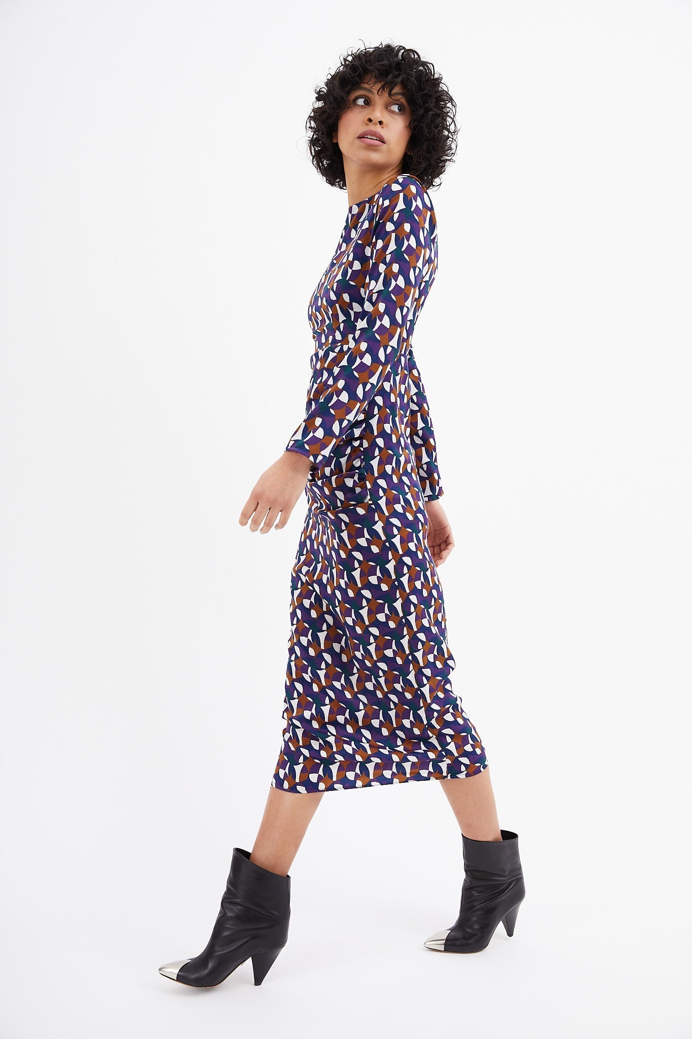 Vestido Beky Midi Circo Morado