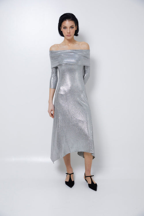 Robe Gilda Maille Argenté
