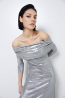 Robe Gilda Maille Argenté