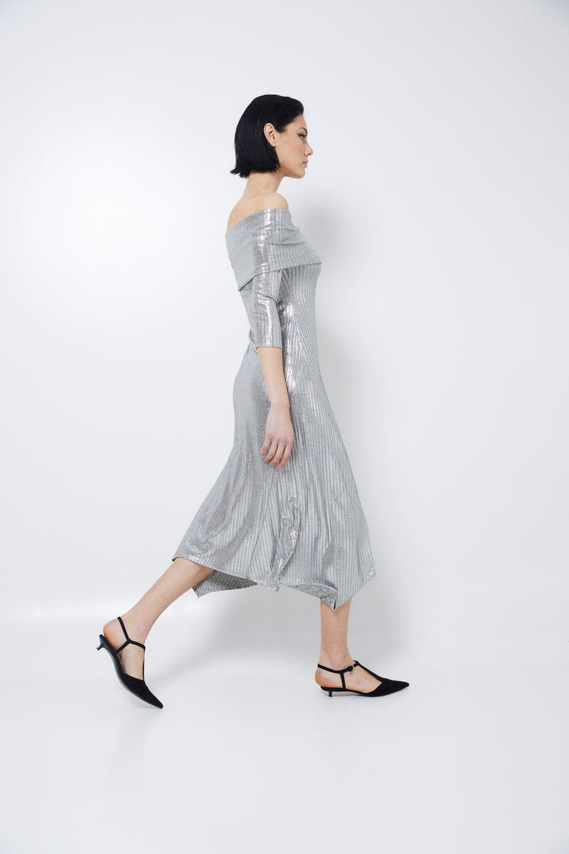 Robe Gilda Maille Argenté