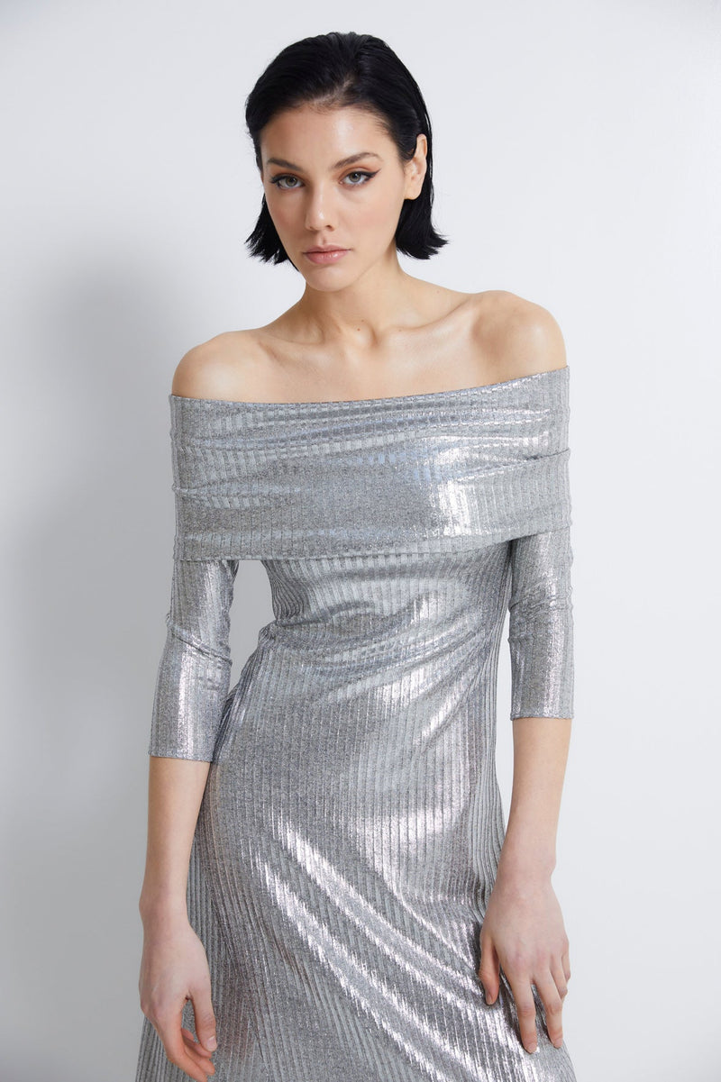 Robe Gilda Maille Argenté