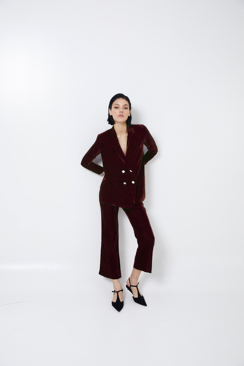 Pantalon Seventies Velours Marron
