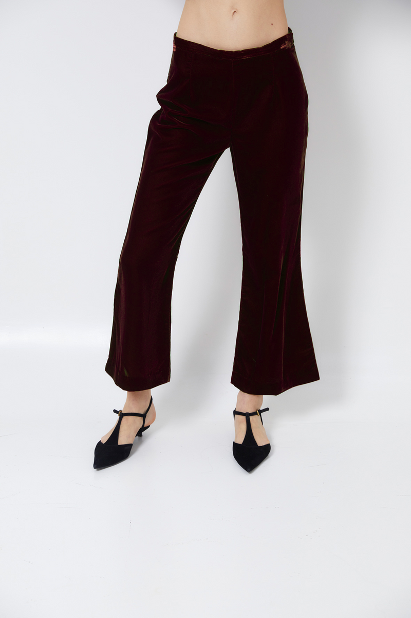 Pantalon Seventies Velours Marron