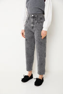 Jean Découpes Bleach Gris