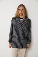 Blazer Emily Rayé Gris