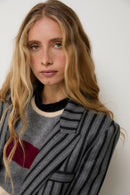 Blazer Emily Rayé Gris