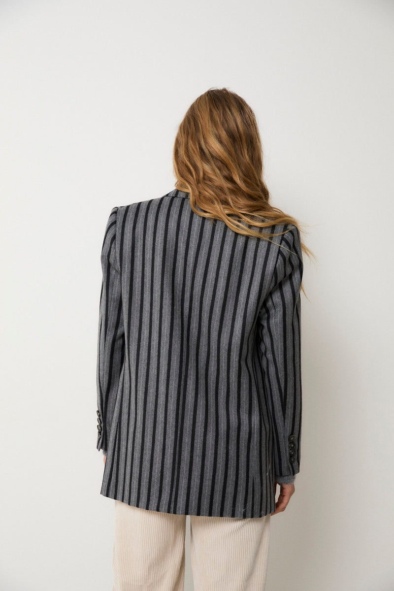 Blazer Emily Rayé Gris