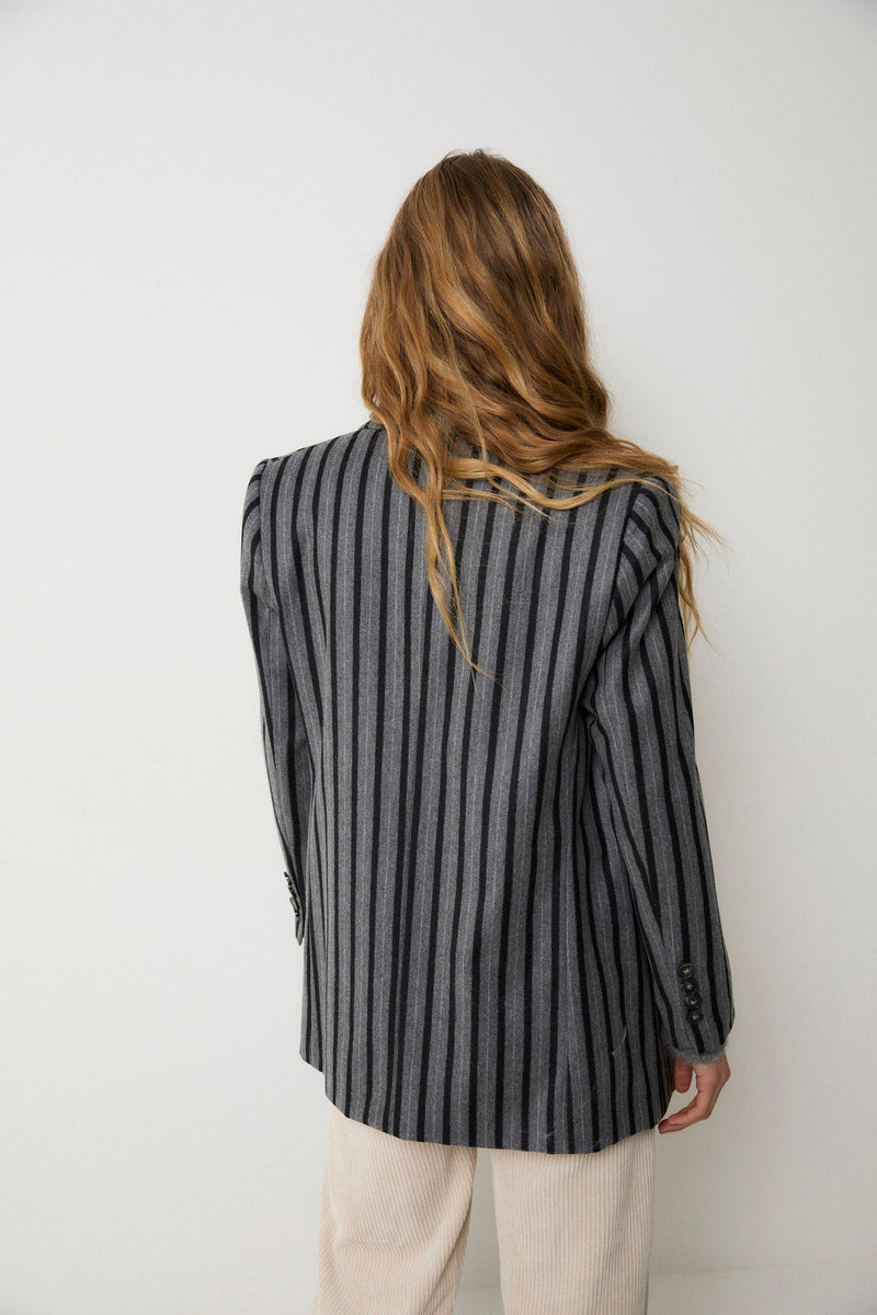 Blazer Emily Rayé Gris