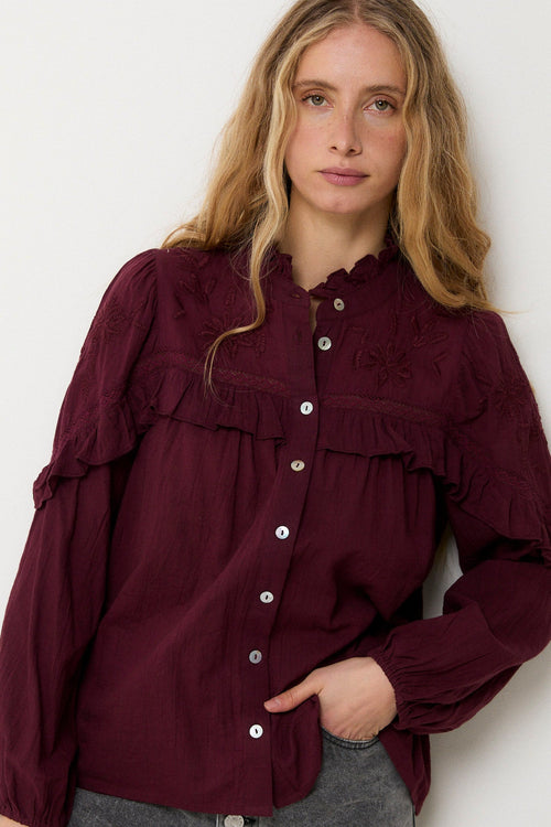 Blouse Trujillo Broderie Bordeaux