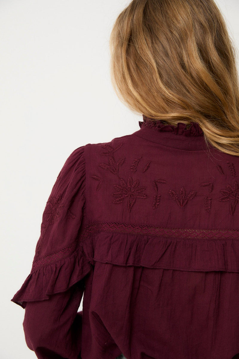 Blouse Trujillo Broderie Bordeaux