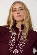 Blouse Lupe Broderie Bordeaux