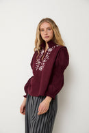 Blouse Lupe Broderie Bordeaux