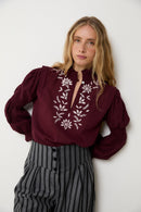 Blouse Lupe Broderie Bordeaux