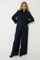 Pantalon Charlot Rayé Marine
