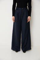 Pantalon Charlot Rayé Marine