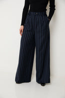 Pantalon Charlot Rayé Marine