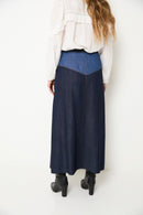 Jupe Catalina Mix Tencel Bleu
