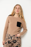 Pull Militaire Maille Beige