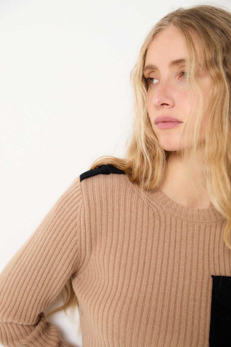 Pull Militaire Maille Beige