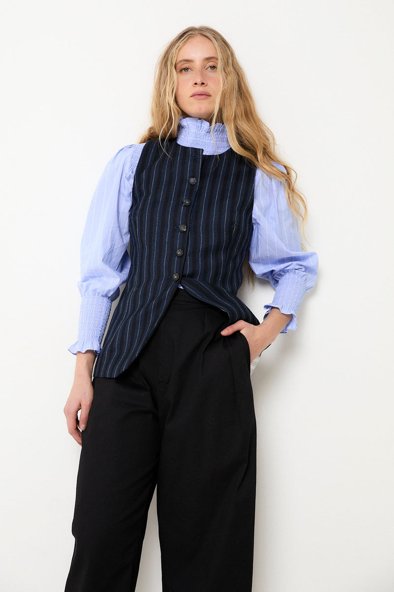 Gilet Trujillo Rayé Marine