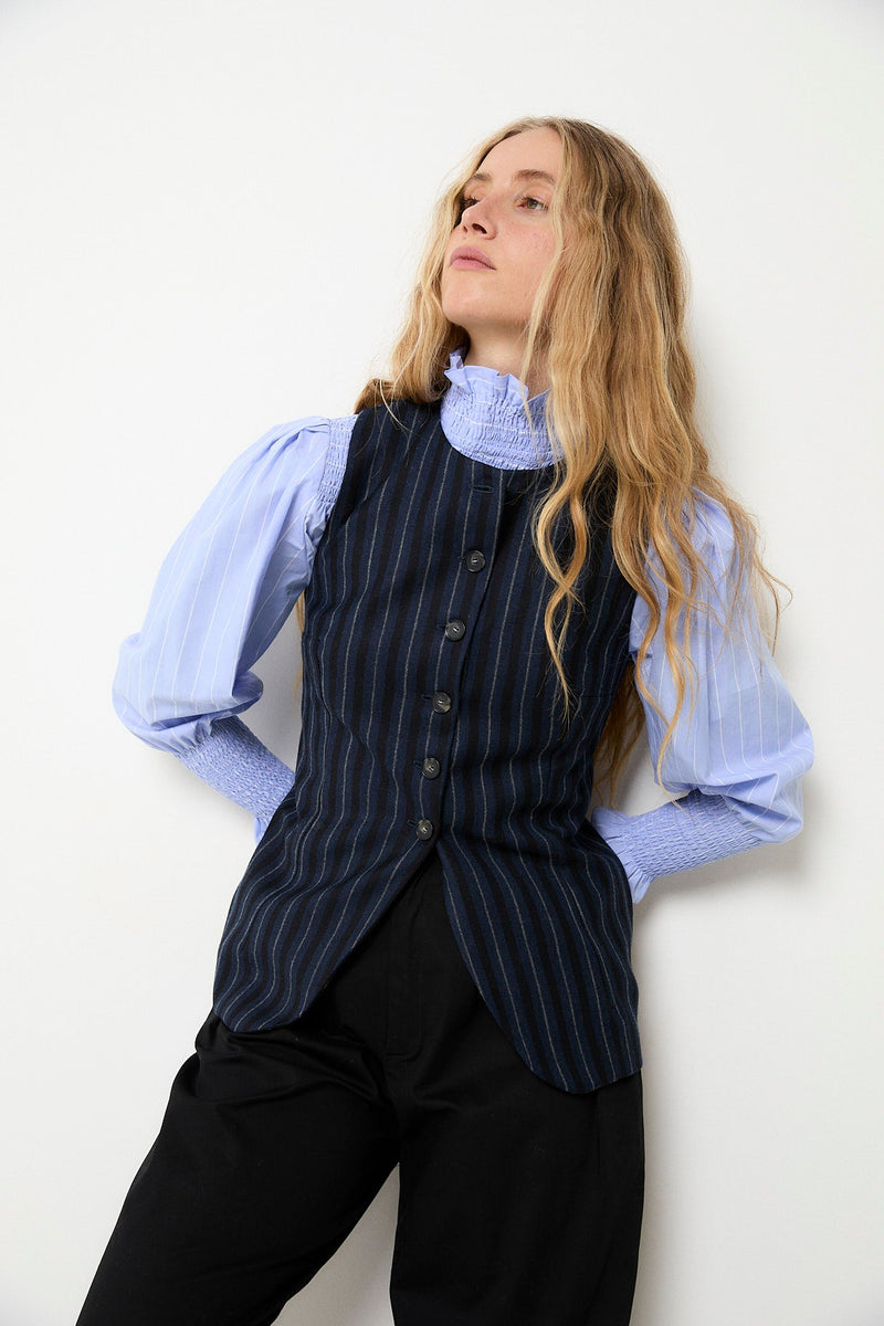 Gilet Trujillo Rayé Marine