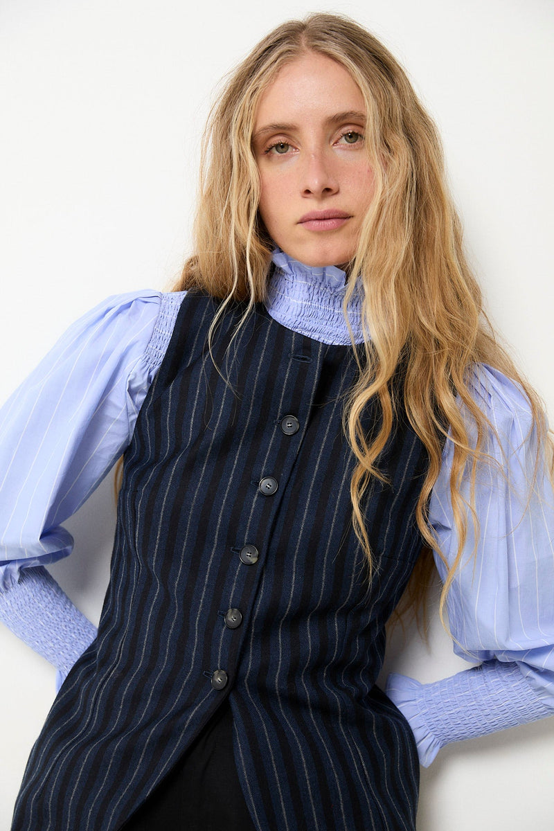 Gilet Trujillo Rayé Marine