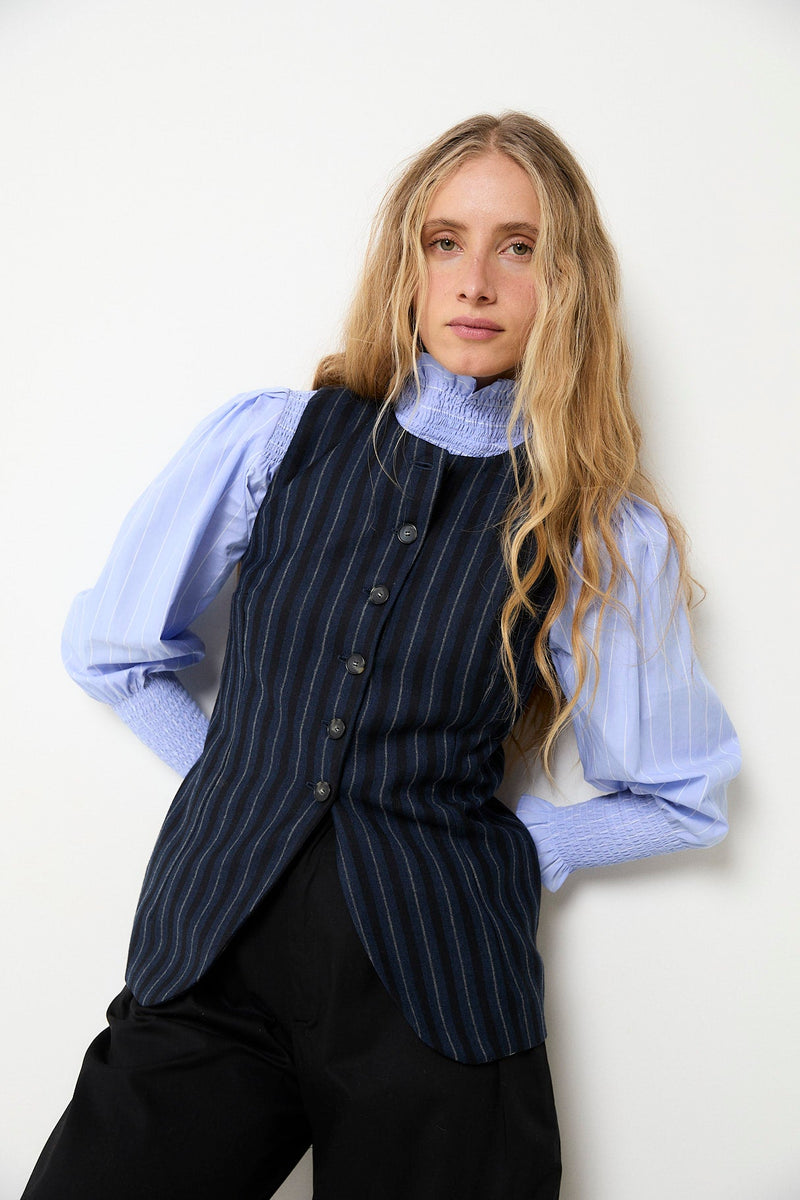 Gilet Trujillo Rayé Marine