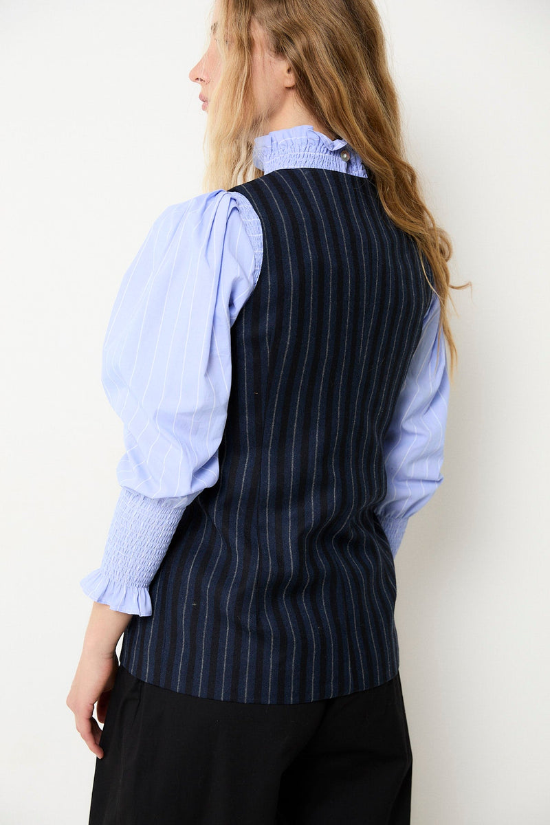 Gilet Trujillo Rayé Marine