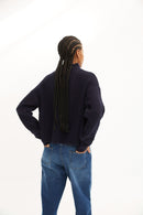 Pull Torsades Maille Marine