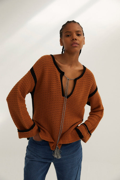Pull Ibiza Maille Caramel
