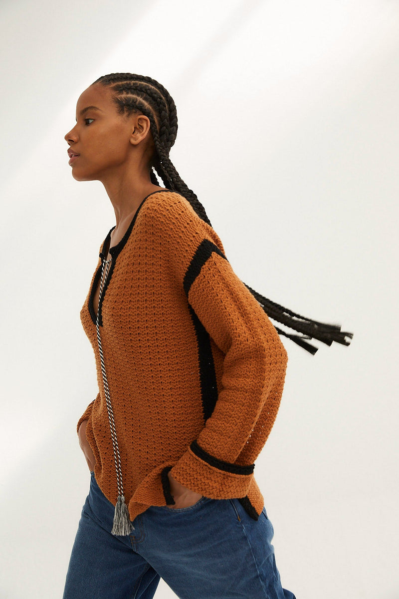 Pull Ibiza Maille Caramel