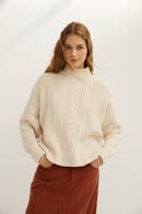 Pull Torsades Maille Écru