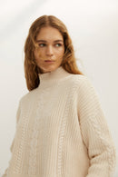 Pull Torsades Maille Écru