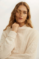 Pull Torsades Maille Écru