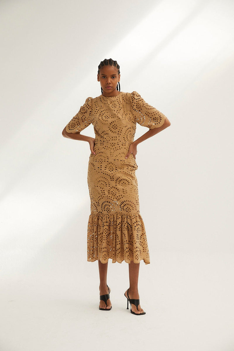 Robe Leyre Découpé Beige