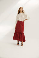 Jupe Federica Jacquard Rustique Terracotta